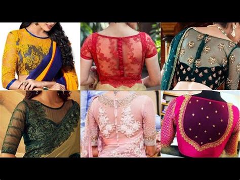 Latest Boat Neck Net Blouse Designs New Net Blouse Back Neck Designs