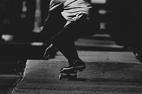 Sports Dark Asphalt Bw Chb Skateboarder Skateboard Hd Wallpaper