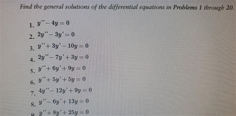 Solved Find The General Solutions Of The Differential Chegg