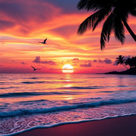 breathtaking sunset   ocean