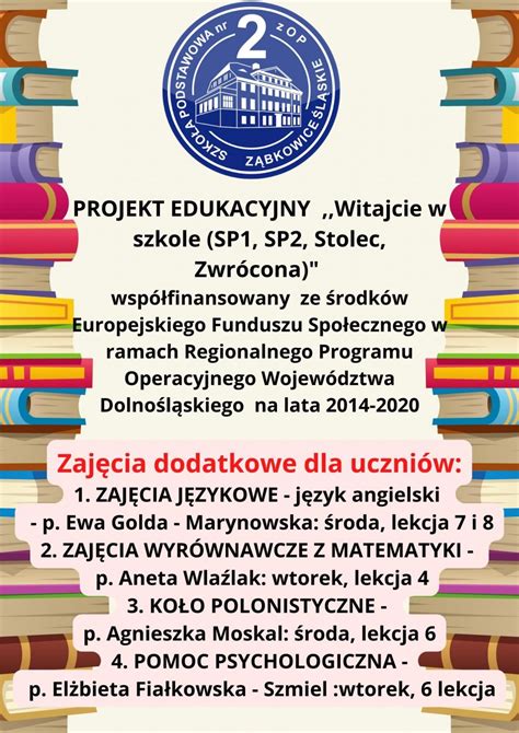 Projekt Edukacyjny Witajcie W Szkole Sp Sp Stolec Zwr Cona