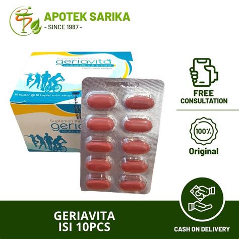 Jual Geriavita Strip Isi Pcs Multivitamin Dan Mineral Shopee