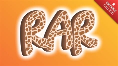 Rar D Texture Girafe G N Rateur D Effet De Texte