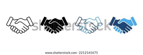 Handshake Partnership Professional Silhouette Line Icon Stock Vector ...