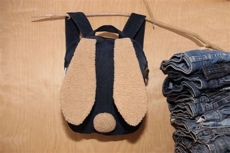 Rabbit Backpack Bunny Backpack Upcycled Denim Backpack Etsy