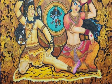 Shiva Parvati | Acrylic on Canvas Painting by Vullam Naresh | Exotic ...