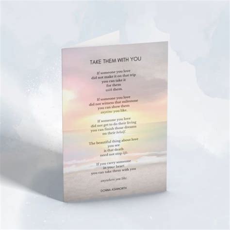 Take Them With You Donna Ashworth Poem Greeting Card DONNA ASHWORTH