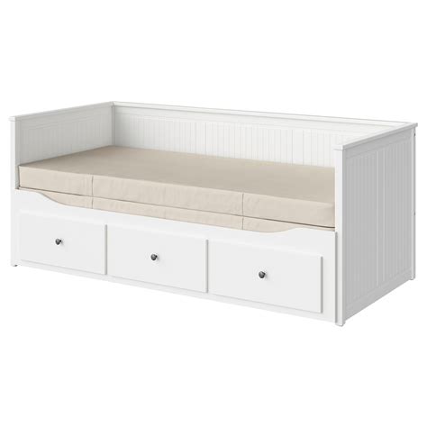 HEMNES daybed with 3 drawers/2 mattresses, white/Vannareid firm, Twin ...