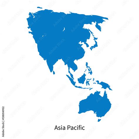 Detailed vector map of Asia Pacific Region Stock Vector | Adobe Stock