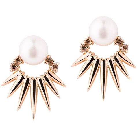 Joana Salazar Spike Pearls Earrings 8885 Gtq Liked On Polyvore Featuring Jewelry Earrings