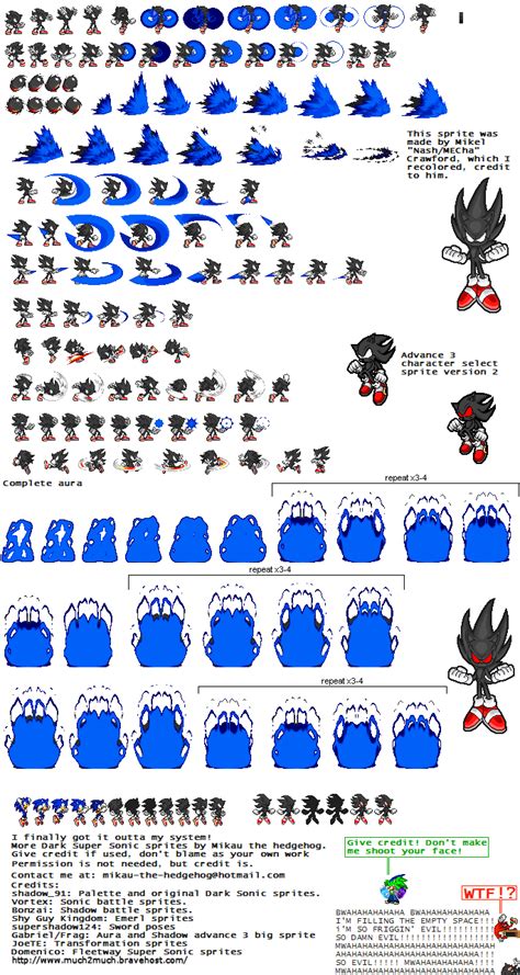 Dark Sonic Sprites Still More By Phantom644 On Deviantart