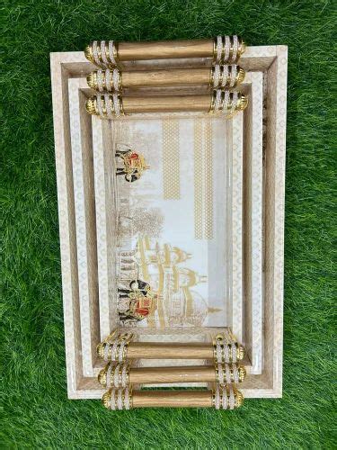 Resin Printed Mdf Serving Tray Set Type Decorative Trays At Rs