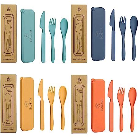 Amazon 28 Sets Reusable Travel Utensils Set With Case Wheat Straw