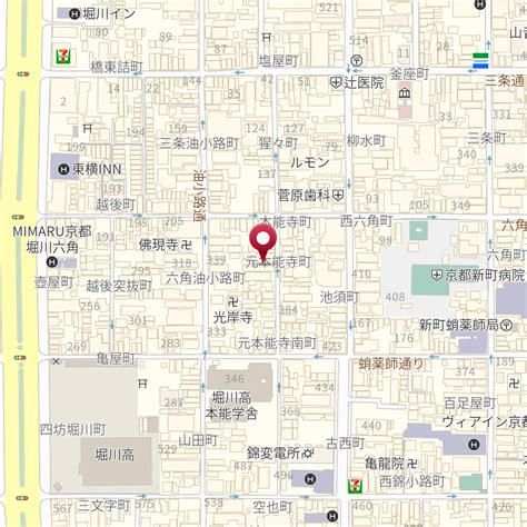 京都府京都市中京区小川通六角下る元本能寺町389 の地図 Mapfan