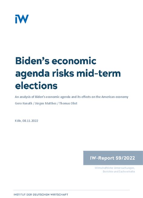 Bidens Economic Agenda Risks Mid Term Elections German Economic