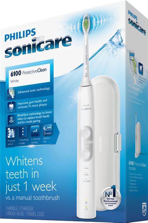 Philips Sonicare ProtectiveClean 6100 Rechargeable Toothbrush White