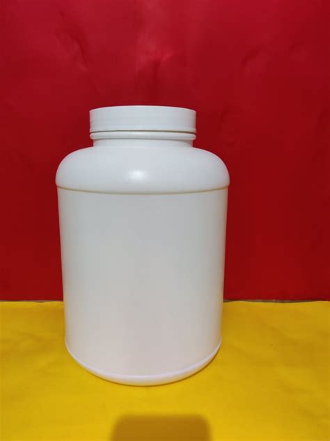 White Round 3kg HDPE Protein Jar For Kitchen Storage Weight 300 Gram