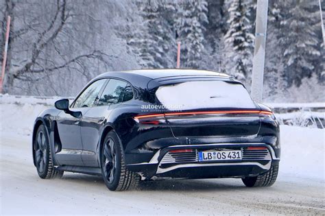 Facelifted Porsche Taycan Sport Turismo Spied Naked In A Winter