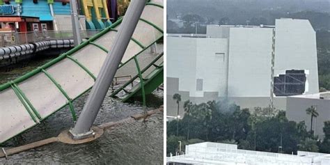 Pieces Of Universal Land Seen Floating Away Because Of Hurricane Damage