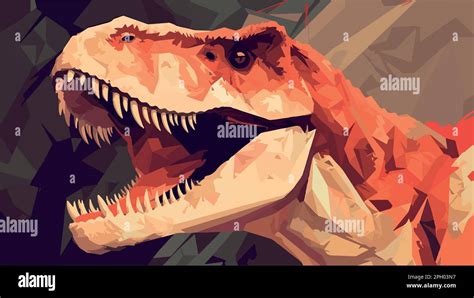 Dinosaur Illustration Angry Scary Giganotosaurus Vector Drawing