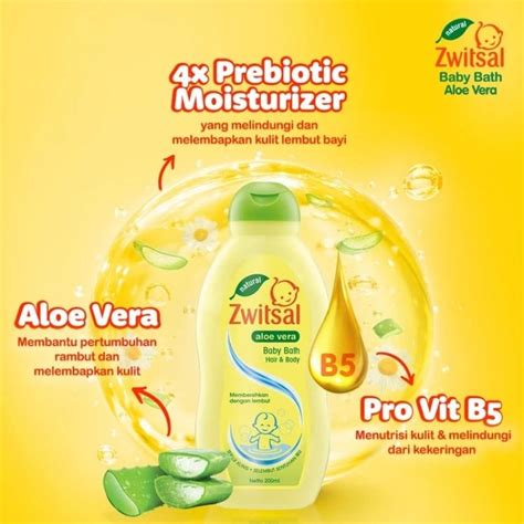 Jual Zwitsal Natural Aloe Vera Baby Bath Hair Body 200 Ml Shopee