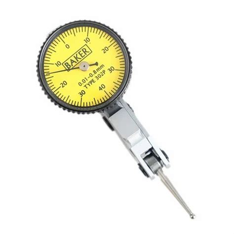 Baker Stainless Steel Lever Type Dial Gauge Shape Round At