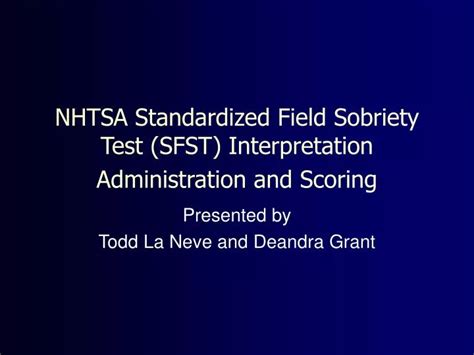 Ppt Nhtsa Standardized Field Sobriety Test Sfst Interpretation