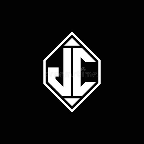 Jc Logo Monogram Geometric Shield Shape Style Stock Vector