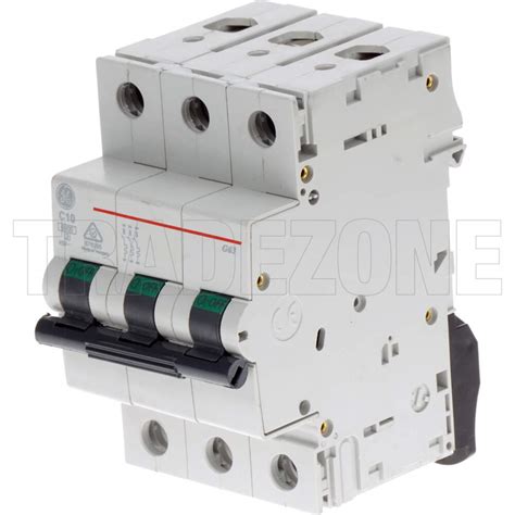 Ge 10 Amp Redline Miniature Circuit Breaker Mcb C Curve 3 Pole 6ka