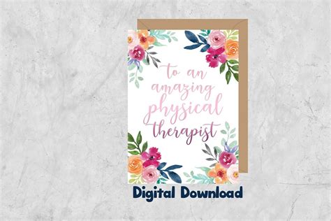 Physical Therapy Card To An Amazing Physical Therapist Digital