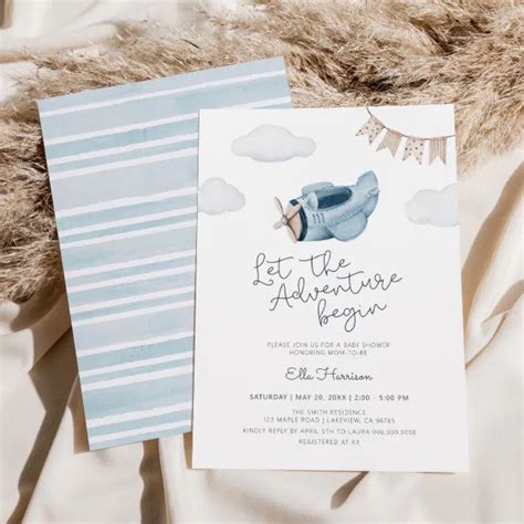 Let The Adventure Begin Baby Shower Invitation Zazzle