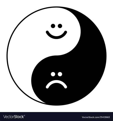 Yin Yang Symbol Harmony And Balance Happy Vector Image