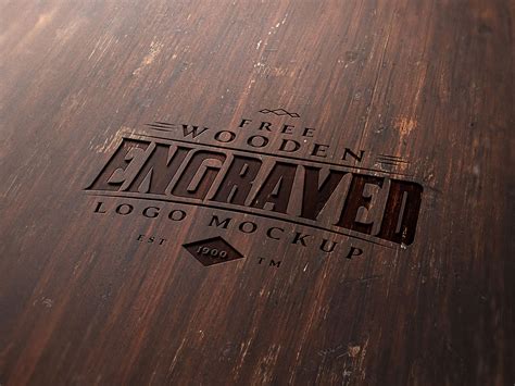 Free Wood Engraved Logo Mockup Psd Designbolts