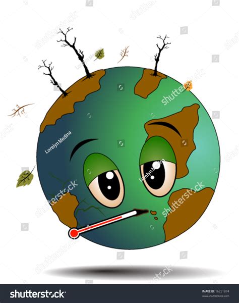 Sick Earth Vector Stock Vector 16251874 Shutterstock