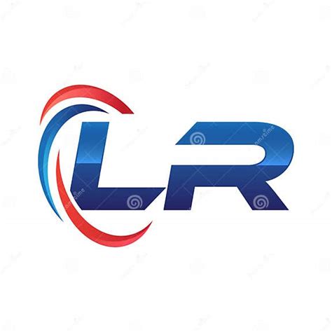 Logotipo Swoosh De Lr De La Letra Inicial Rojo Y Azul Ilustración Del