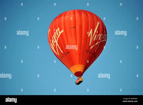 Red Virgin Hot Air Balloon Stock Photo Alamy