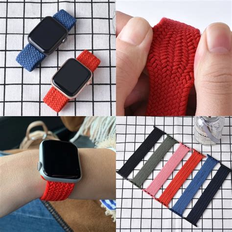 ELASTIC Braided Solo Loop Band Strap For Apple Watch Band 44mm Etsy