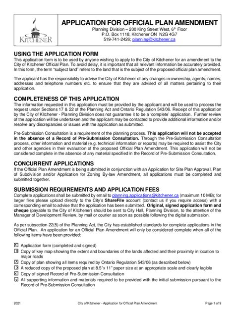 Fillable Online Application For Official Plan Amendment Fax Email Print