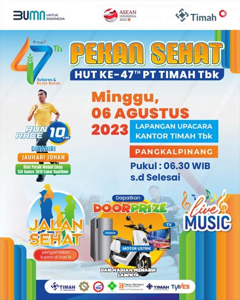 Peringati HUT Ke 47 Perusahaan PT Timah Tbk Gelar Pekan Sehat Di Empat