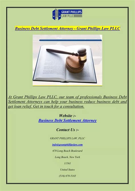 Ppt Business Debt Settlement Attorney Grant Phillips Law Pllc