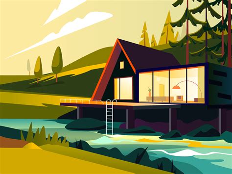 River illustration by Outcrowd on Dribbble