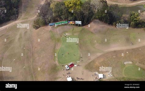 Kathmandu Nepal 6th Mar 2021 An Aerial View Of Golfers Playing Golf