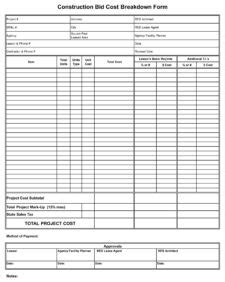 Example Of Printable Bid Proposal Template Templateral