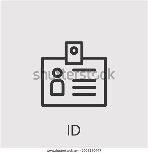 Id Icon Vector Iconeditable Strokelinear Style Stock Vector Royalty