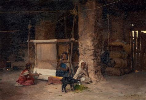 LE TISSAGE EN FAMILLE THE WEAVING IN FAMILY by Eugène Alexis Girardet