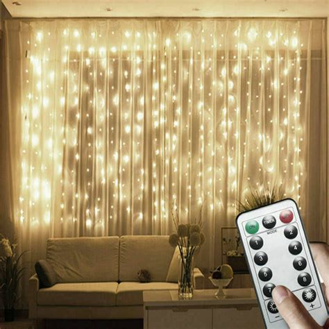 300 Led Curtain Lights Upgrade Led Window Fairy Lights 8 Lighting