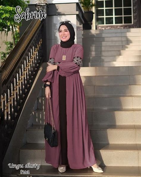 Jual Gamis Syari Sabrina Maxi Lebaran Seragam Umroh Muslim Jumbo Di