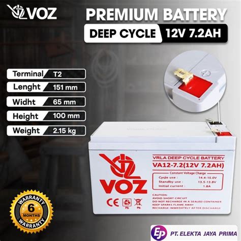 Jual EJP VOZ BATERAI AKI KERING DEEP CYCLE 12V 7 2AH ACCU KERING 12