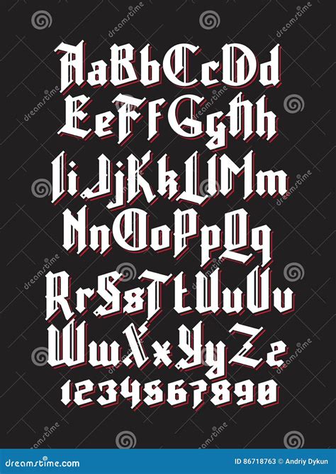 New Gothic Font Stock Vector Illustration Of Capital 86718763