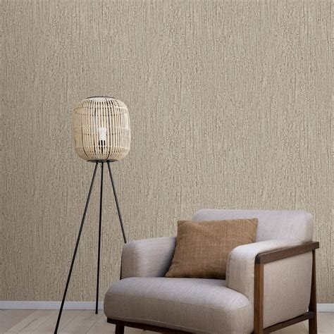 Essentia Bark Texture Taupe Wallpaper The Design Library